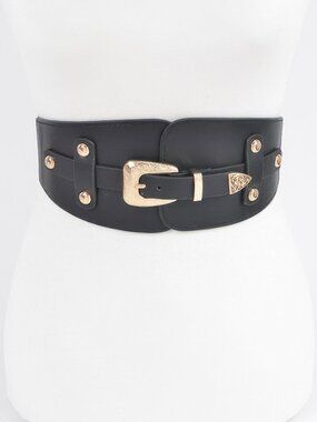Wide Belt Buckle Plus Size Elastic Belt